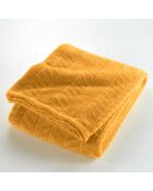 Arya, weiches kariertes Flanellrelief, einfarbig, ocker - 180x220 cm