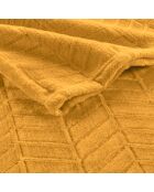 Arya, weiches kariertes Flanellrelief, einfarbig, ocker - 180x220 cm
