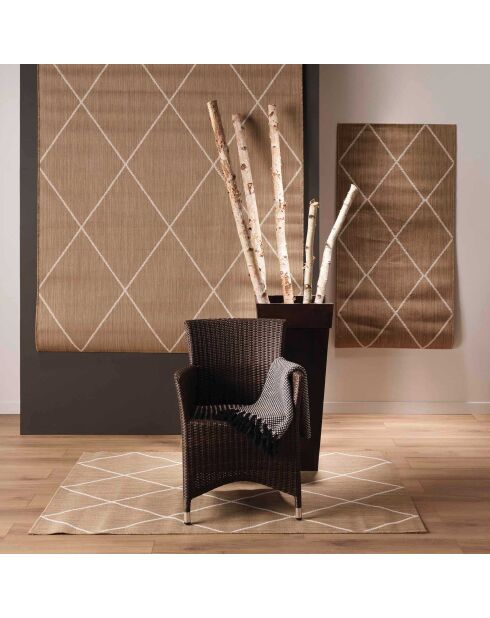 Alfombra rectangular Damira, tejida plana natural, 80 x 150 cm