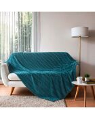 Tela escocesa (180 x 220 cm) Arya Blue Green, franela en relieve