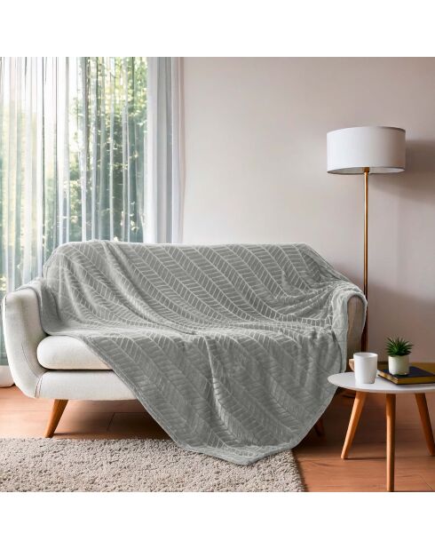 Arya Graues Plaid (180 x 220 cm), Flanellrelief