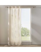 Velo con occhielli Sanya, effetto lino intrecciato a righe naturali - 140x280 cm