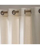 Velo con occhielli Sanya, effetto lino intrecciato a righe naturali - 140x280 cm