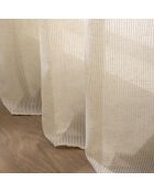 Velo con occhielli Sanya, effetto lino intrecciato a righe naturali - 140x280 cm