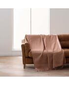 Lilia plaid met franjes in mokkakatoen - 220x240 cm