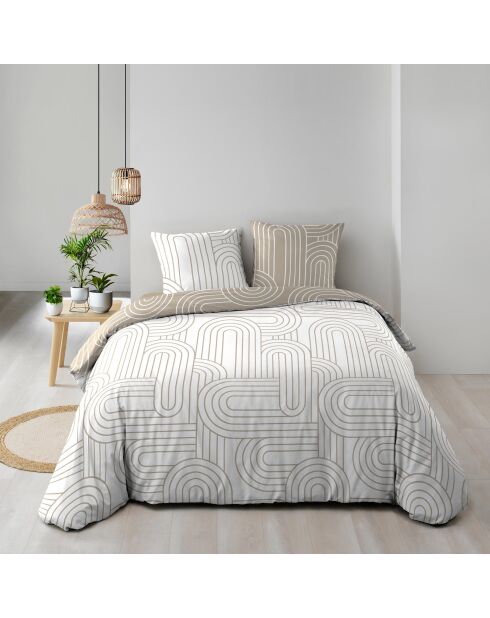Parure housse de couette réversible Modul naturelle