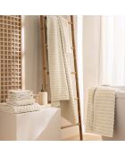 Serviette de toilette en coton, éponge unie Maya ivoire - 50x90 cm