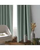 Tenda con occhielli Occuless in chambray oscurante in cedro liscio - 135x260 cm