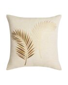 Isadora Abnehmbares Kissen aus Polycotton, metallischer Ockerdruck, 45 x 45 cm