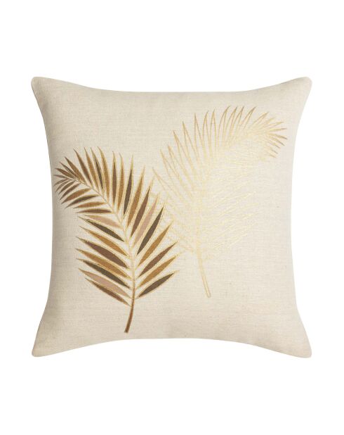 Isadora Afneembaar kussen Polykatoen Metallic Okerprint - 45x45 cm