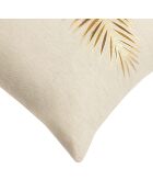 Isadora Abnehmbares Kissen aus Polycotton, metallischer Ockerdruck, 45 x 45 cm