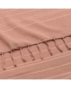 Lilia plaid met franjes in mokkakatoen - 180x220 cm