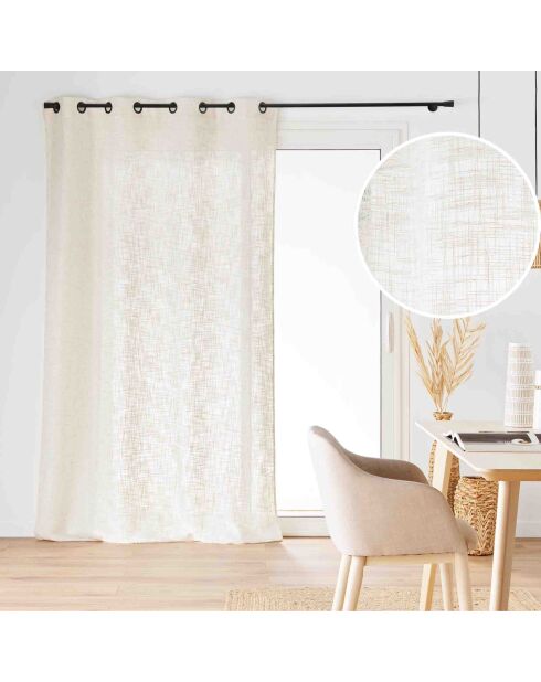 Ösenvorhang Igor mit natürlichem Leinenwebeffekt, 140 x 260 cm