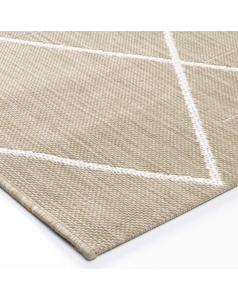 Tapis rectangle Damira, tissé plat naturel - 160x230 cm