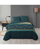 Beidseitig verwendbares Bettbezug-Set Triade, Blaugrün