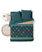 Beidseitig verwendbares Bettbezug-Set Triade, Blaugrün