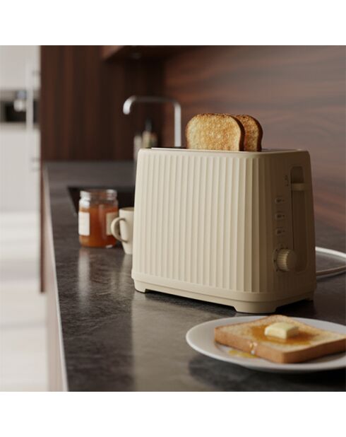 Beiger Polypropylen-Toaster mit 2 Scheiben, 290 x 190 x 210 cm
