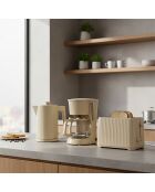 Beiger Polypropylen-Toaster mit 2 Scheiben, 290 x 190 x 210 cm