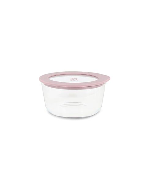 Caja de prensa redonda de vidrio borosilicato de lavanda, hermética, 250 ml