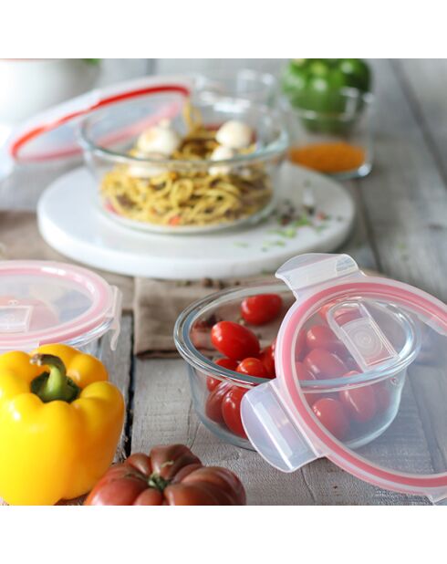 Boite hermétique ronde + couvercle clémentine - 640ml