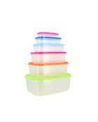 Set 6 boites hermétiques en plastique avec couvercle multicolore/transparent - 260x188x92 cm