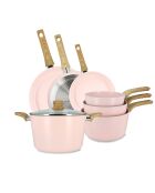 Set 7 pièces cuisson colorama en aluminium recyclé rose - 380 x 240 x 150 cm