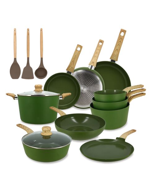 Colorama Olive 13-teiliges Induktionskochset aus Aluminium, 385 x 240 x 150 cm