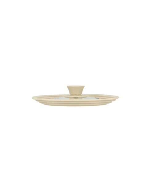 Multi-size deksel van gehard glas en beige siliconen - 16/18/20cm