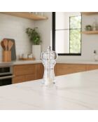 Moulin sel poivre en acrylique transparent broyeur céramique - H.14cm