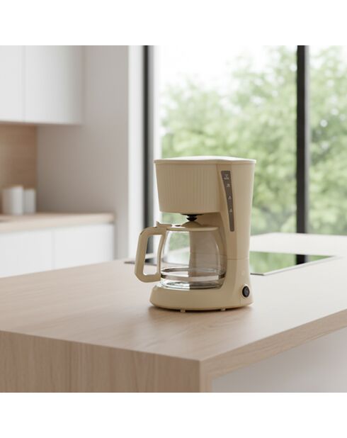12-kops koffiezetapparaat in gestreept crèmekleurig polypropyleen - 1,5 l