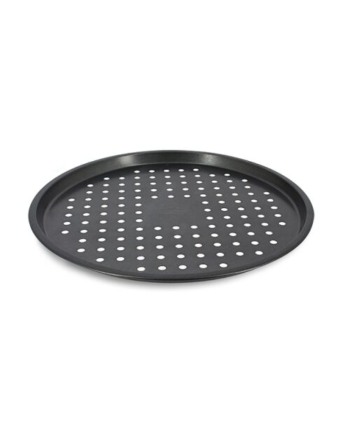 Plaque à pizza amandine en inox revêtu noir - D.33,5cm