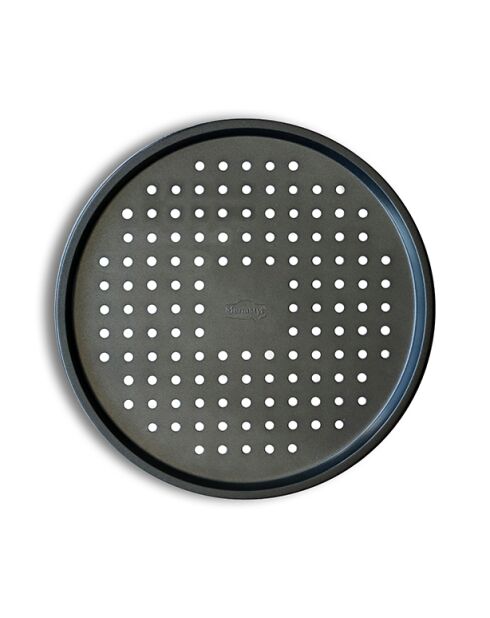 Plaque à pizza amandine en inox revêtu noir - D.33,5cm