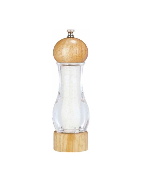 Moulin à sel brio en bois d'hévéa naturel - H.19cm