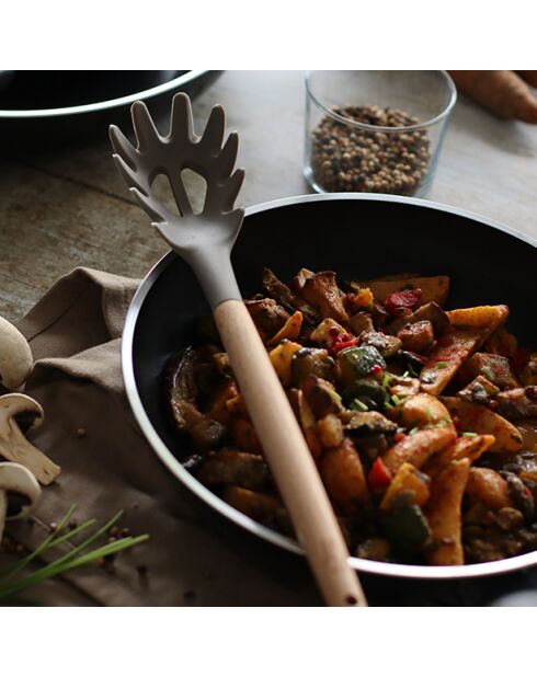 Cuchara para espaguetis Eliott de silicona con mango de madera de haya natural/marrón, 63 x 63 x 315 cm