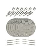 Oriane roestvrijstalen 18-delig slakkenservies - 190x190x50 cm