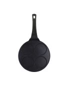 Poêle à pancakes en aluminium 4 trous noir - D.26cm
