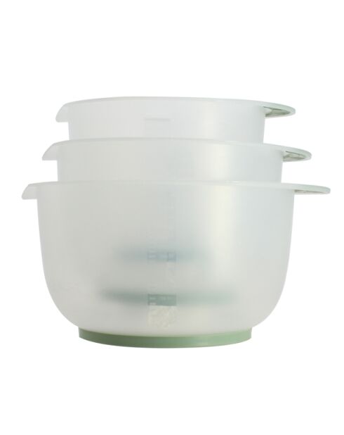 Set de 3 bols à mélanger en plastique transparent - 1.5l, 2l et 2.5l