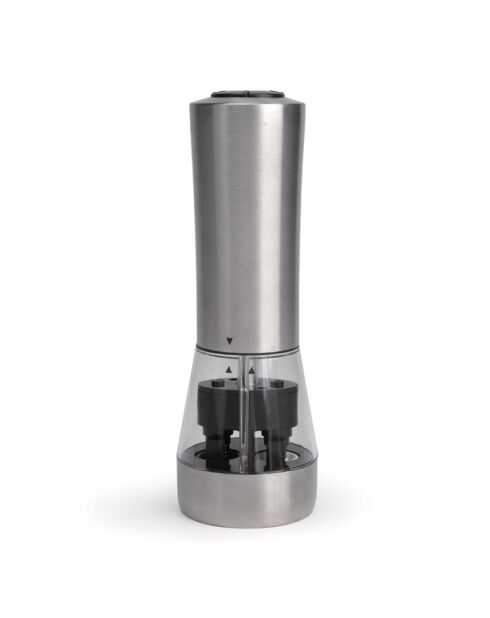 Moulin poivre et sel 2en1 en acier inoxydable - H.21.5cm