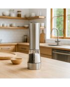 Moulin poivre et sel 2en1 en acier inoxydable - H.21.5cm