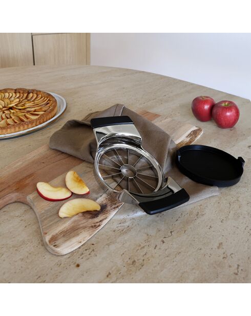 Cortador de manzanas de acero inoxidable de lujo con soporte protector, 125 x 55 x 210 cm