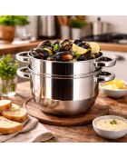 Mosselpot van roestvrij staal - D.18cm - 2,7 L