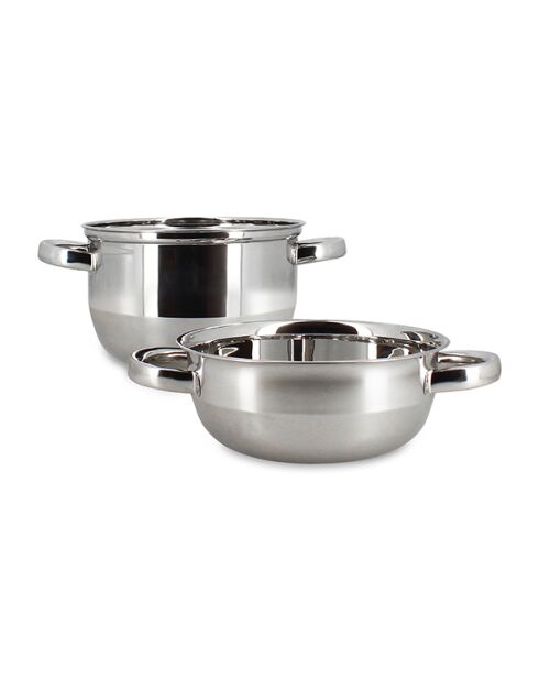 Muscheltopf aus Edelstahl - D.18cm - 2,7 l