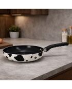 Juego de sartén y cacerola para vacas en aluminio con revestimiento cerámico blanco - D.24cm/D.18cm