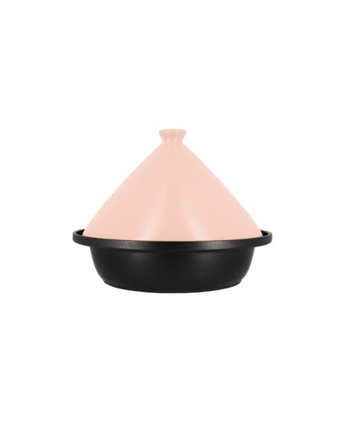 Tajine aluminium inductiebasis met roze keramische deksel - D.24cm