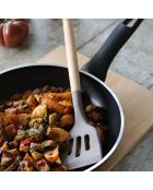 Spatola traforata in silicone Eliott con manico in legno di faggio naturale/tortora - 80x35x320 cm