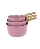 Set 3 casseroles lilas aluminium compatible induction violet - 16/18 et 20cm