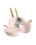 Set para hornear Colorama de 5 piezas en aluminio reciclado rosa - 470 x 280 x 80 cm