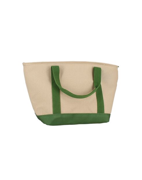Colorama geïsoleerde lunchtas in beige en groene stof - 7l