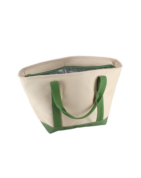 Colorama geïsoleerde lunchtas in beige en groene stof - 7l