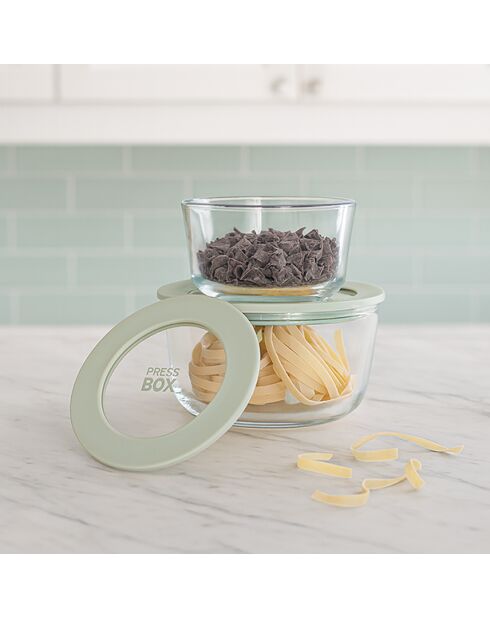 Caja de prensa redonda de vidrio borosilicato Celadon, hermética, 250 ml